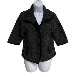 Talbots Petites 100% Cotton Cable Knit Short Sleeve Cardigan Sweater Size SP